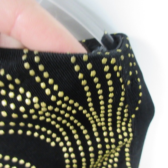 Cache One Shoulder Top Blouse Women S Black Gold Sequins Vtg Going Out y2k 244 - Picture 6 of 14